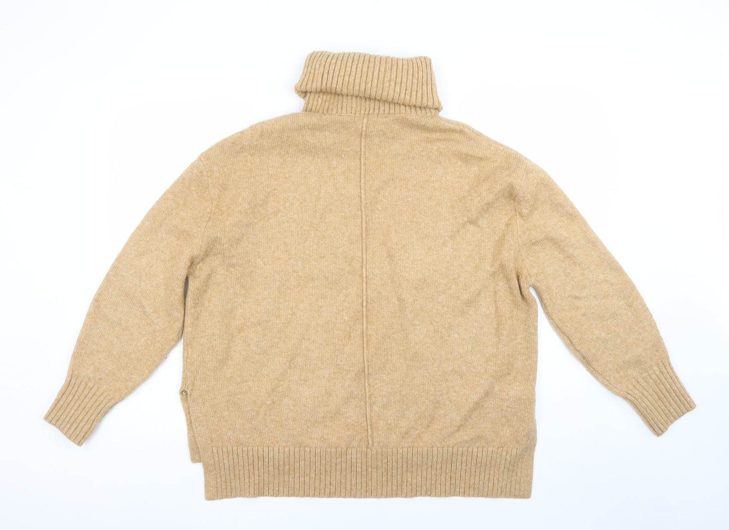 H&M Women Beige Roll Neck Jumper Size S Acrylic Blend Winter Knit