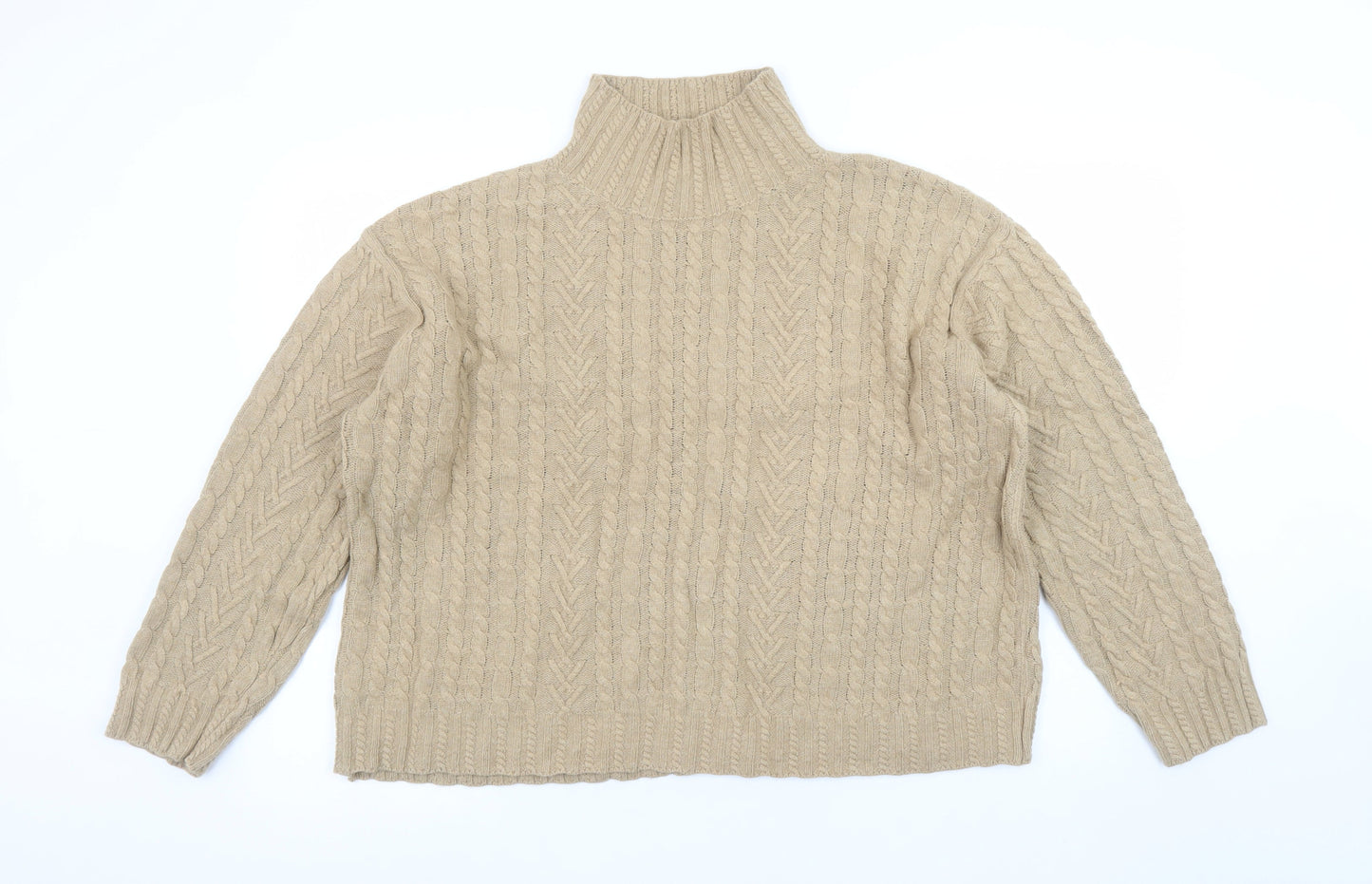 Womens UK Size L Marks and Spencer Beige Pullover Jumper