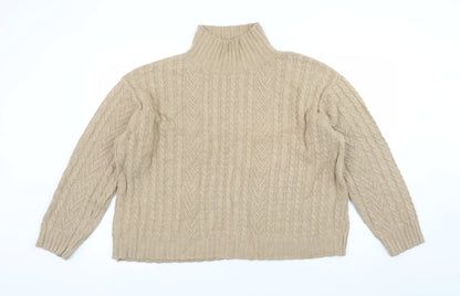 Womens UK Size L Marks and Spencer Beige Pullover Jumper