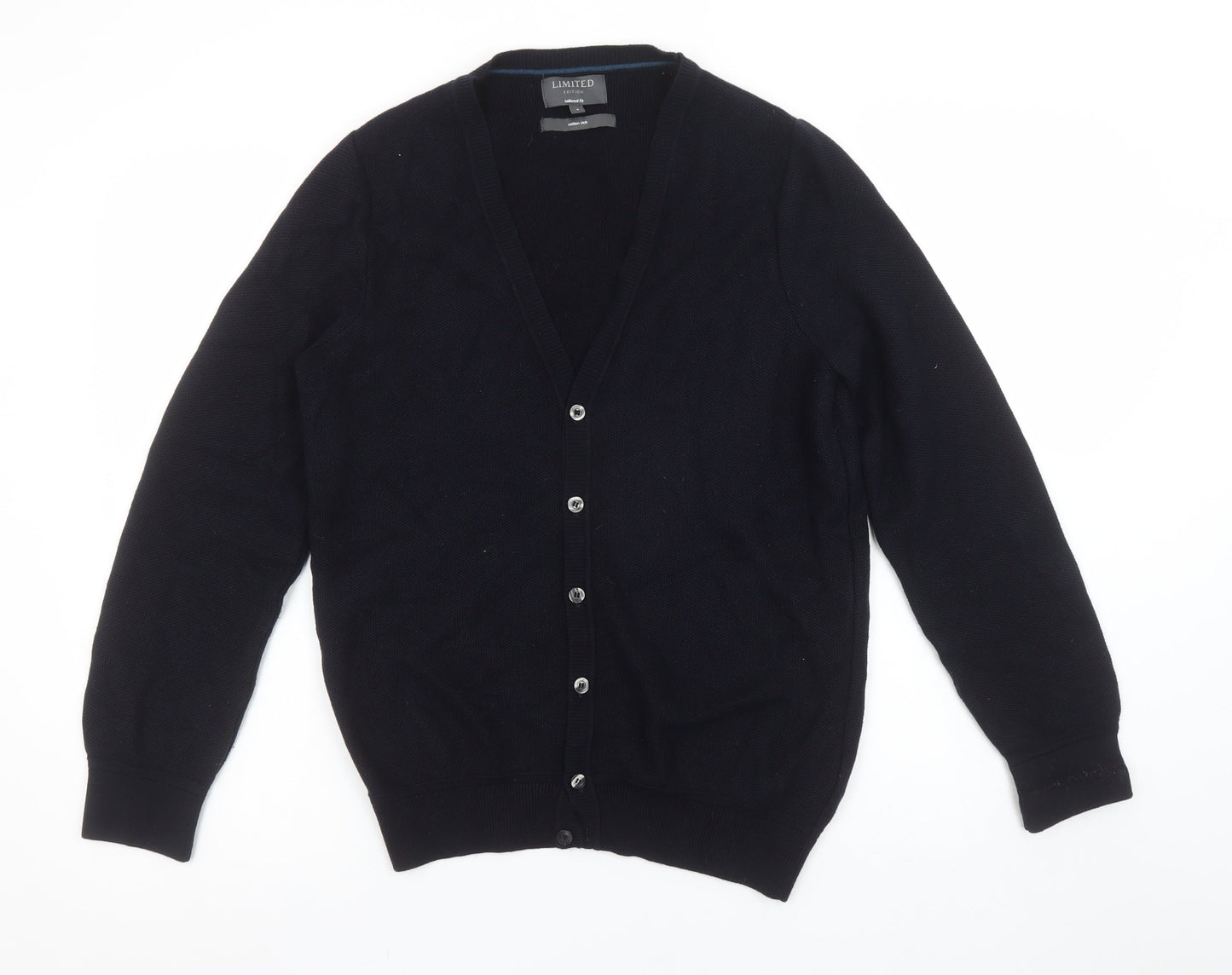 Marks and Spencer Men's Black Small Cardigan Knit Tailored Fit