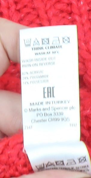 Womens UK Size 20 Marks and Spencer Red Pullover Jumper