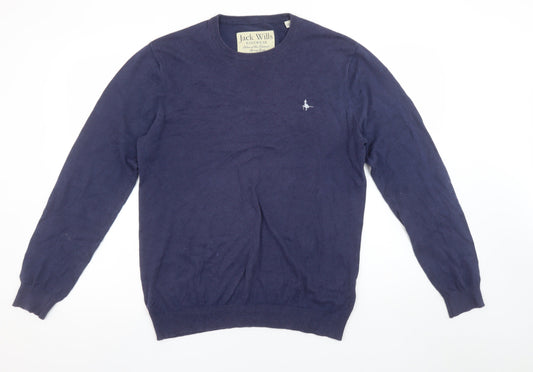Jack Wills Men’s Blue Cotton Crew Neck Pullover Jumper M