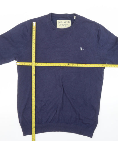 Jack Wills Men’s Blue Cotton Crew Neck Pullover Jumper M