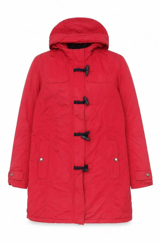 Womens UK Size M Lands' End Red Duffle Coat
