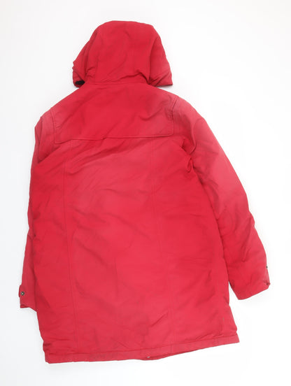 Womens UK Size M Lands' End Red Duffle Coat