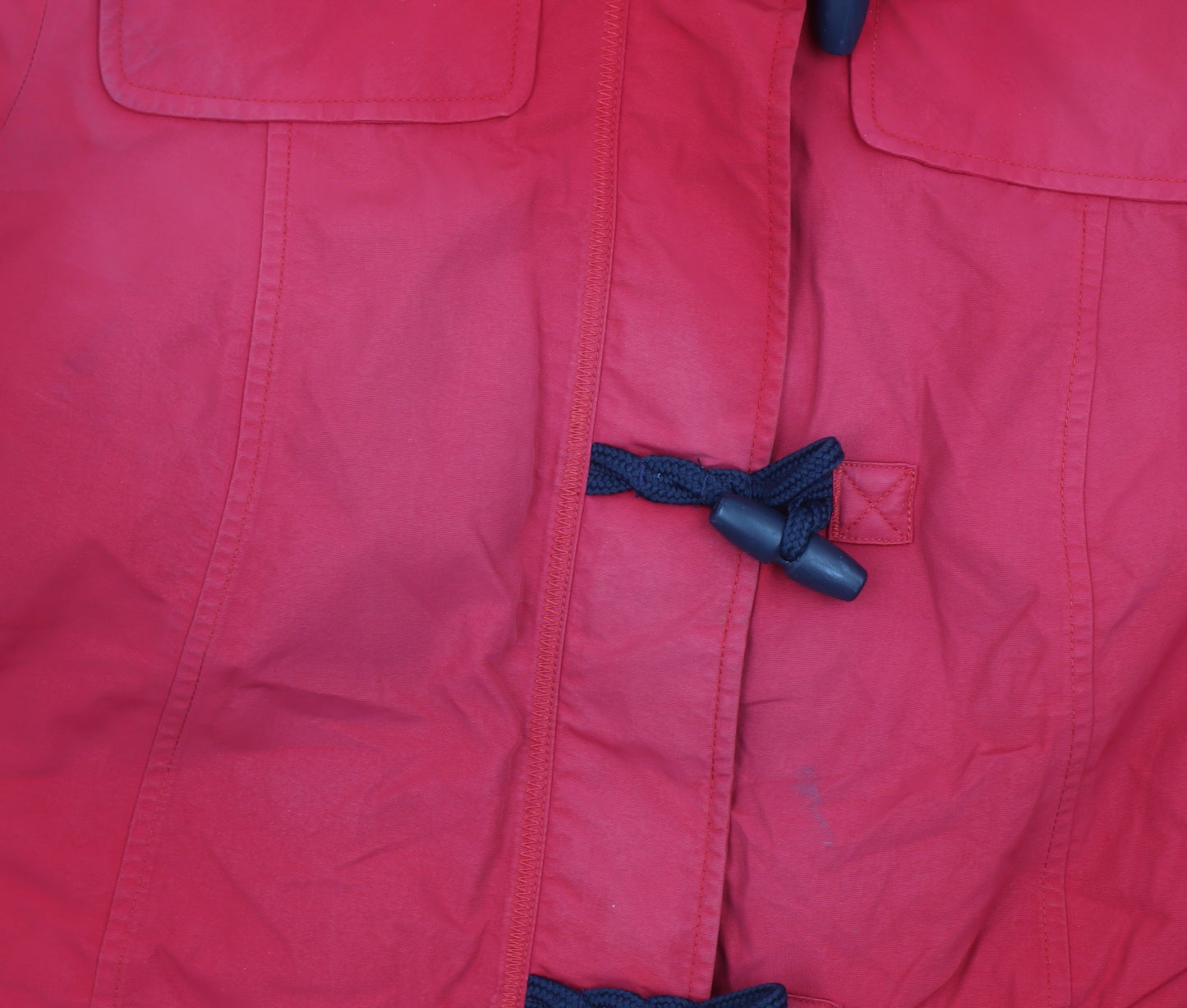 Womens UK Size M Lands' End Red Duffle Coat
