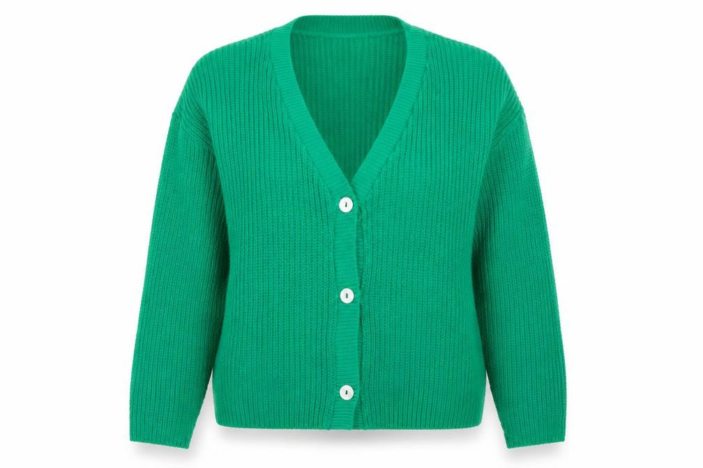 Womens UK Size 1618 Studio Green Cardigan Jumper