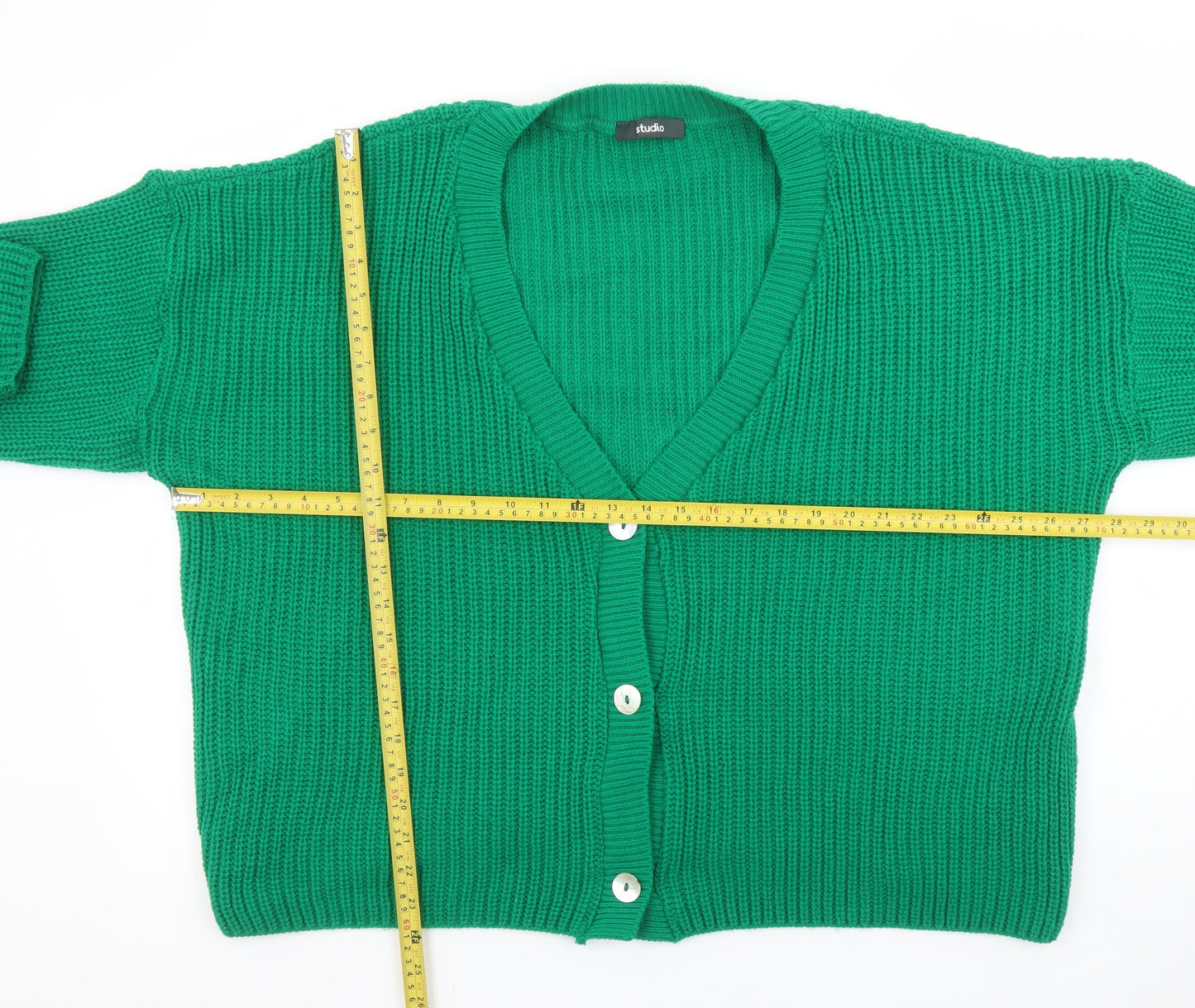 Womens UK Size 1618 Studio Green Cardigan Jumper