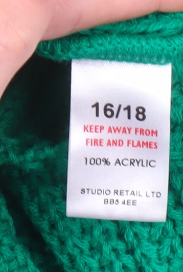 Womens UK Size 1618 Studio Green Cardigan Jumper