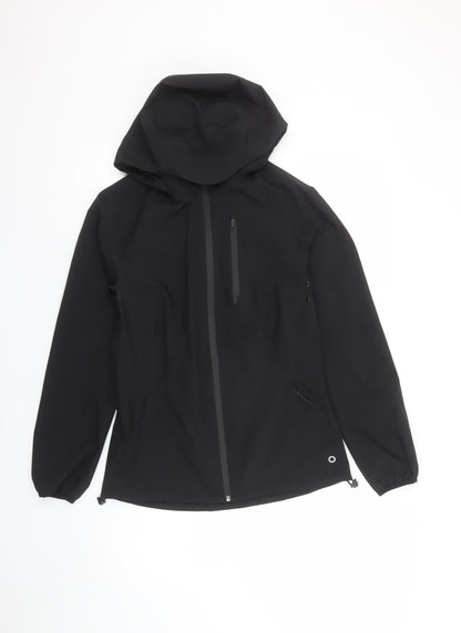 Womens UK Size 6 Marks and Spencer Black Rain Coat