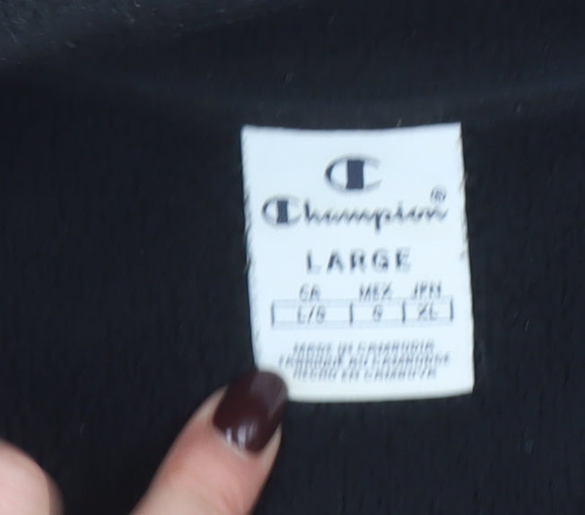 Champion Women’s Black Fleece 1/4 Snap Pullover Sweatshirt Size L