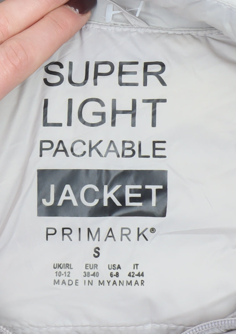 Primark Women Beige Lightweight Puffer Jacket Size S