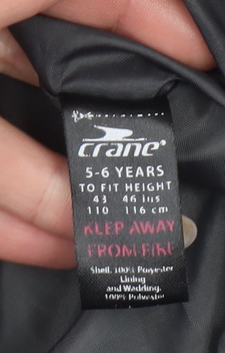 Crane Boys Black Waterproof Hooded Ski Jacket 5-6 Years Winter Outdoor