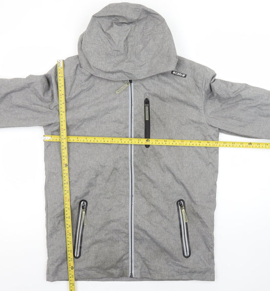 Marks and Spencer Boys Grey Hooded Rain Coat Jacket 13-14 Years Waterproof