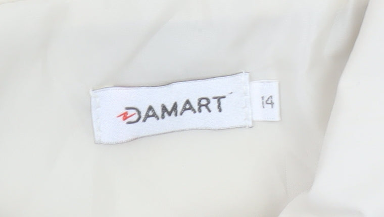 Damart Women Beige Size 14 Basic Jacket Polyester Mid-Length
