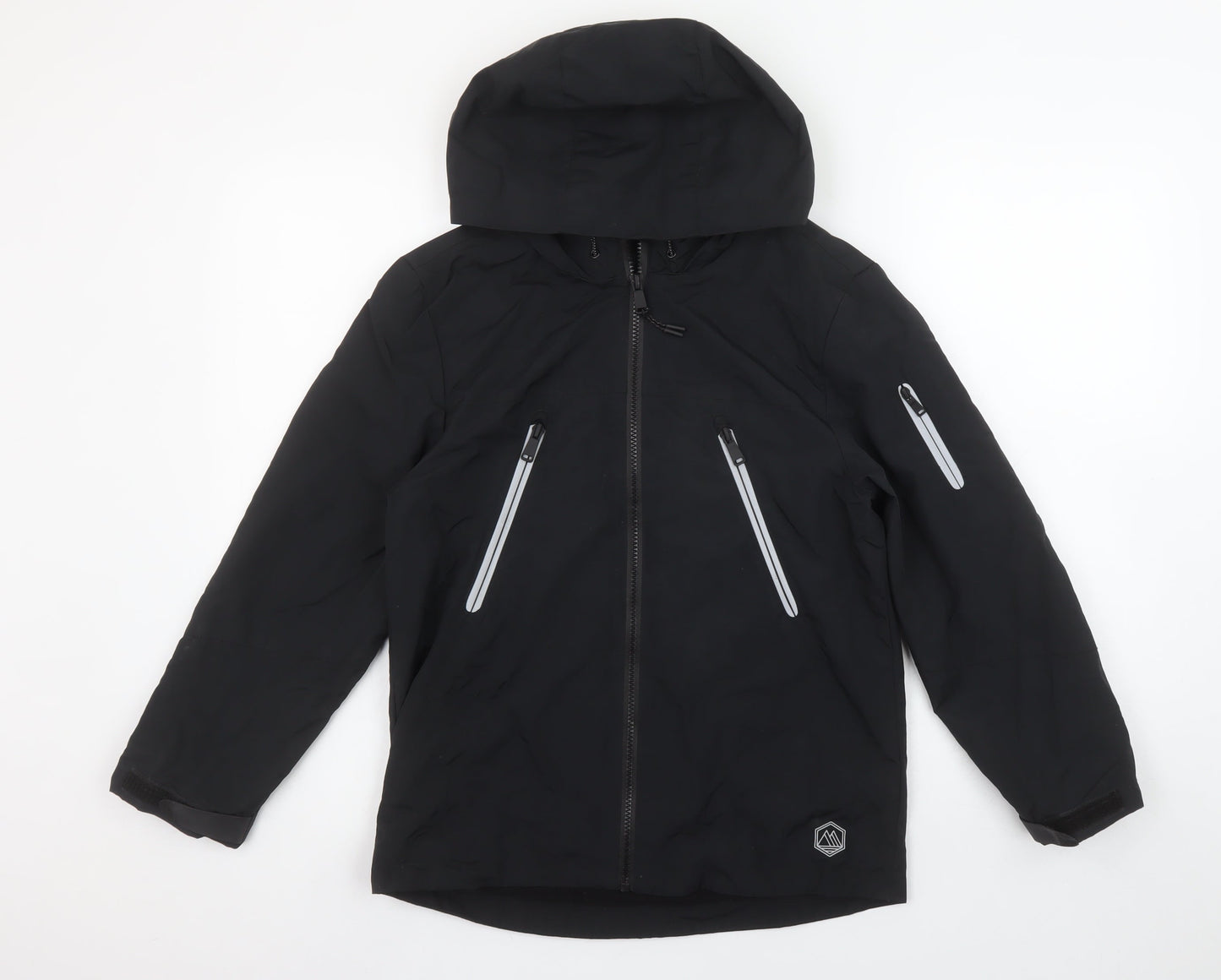Marks and Spencer Boys Black 10-11 Years Hooded Stormwear Rain Jacket