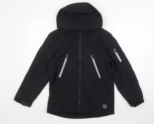 Marks and Spencer Boys Black 10-11 Years Hooded Stormwear Rain Jacket