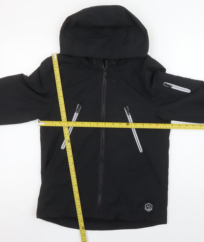 Marks and Spencer Boys Black 10-11 Years Hooded Stormwear Rain Jacket