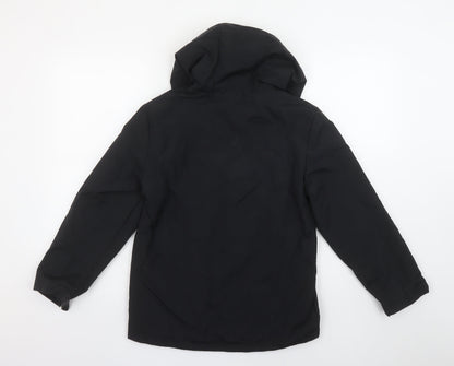 Marks and Spencer Boys Black 10-11 Years Hooded Stormwear Rain Jacket