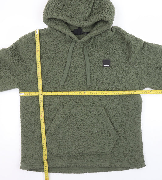 Bench Women’s Green Pullover Hoodie Fleece L UK 24 Winter Warm Sweatshirt