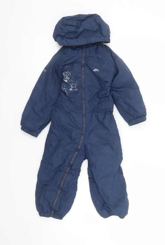 Trespass Unisex Baby Blue Waterproof Hooded Snowsuit 18-24 Months