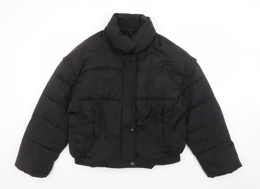 Missguided Women’s Black Cropped Puffer Jacket Size 10
