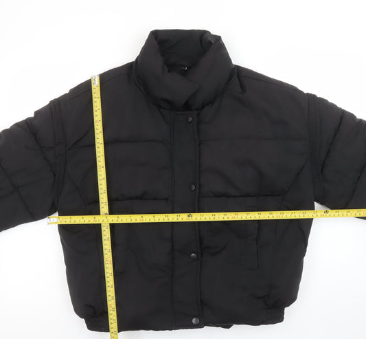 Missguided Women’s Black Cropped Puffer Jacket Size 10