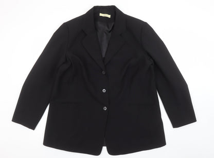Classics Women's Black Polyester Single-Breasted Blazer Size 20