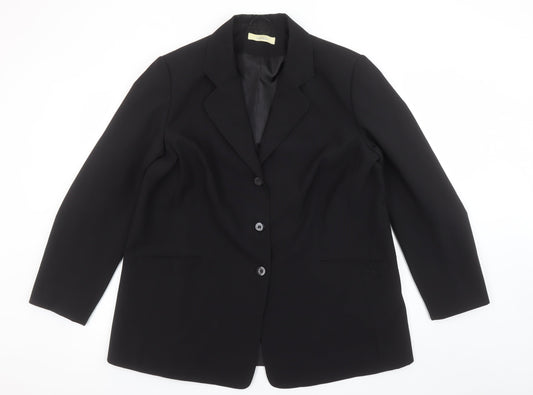 Classics Women's Black Polyester Single-Breasted Blazer Size 20