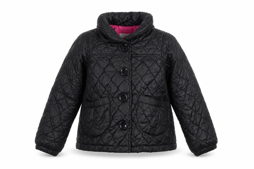 Girls UK Size 9-10 Years H&M Black Quilted Coat
