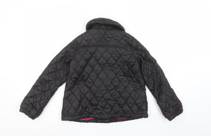 Girls UK Size 9-10 Years H&M Black Quilted Coat