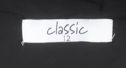 Classic Womens Black Hooded Anorak Jacket Size 12 Mid-Length Polyester