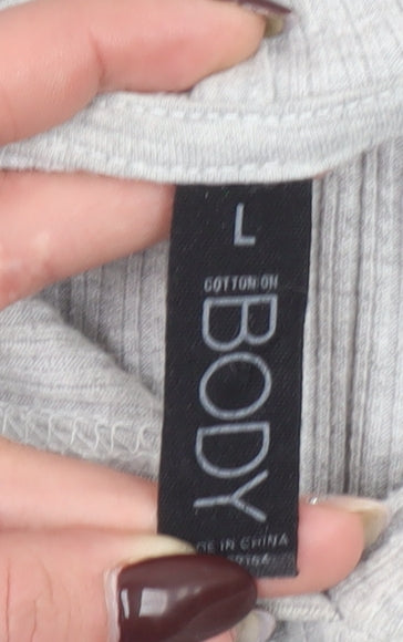 Womens UK Size L Cotton On Body Grey Pullover Hoodie