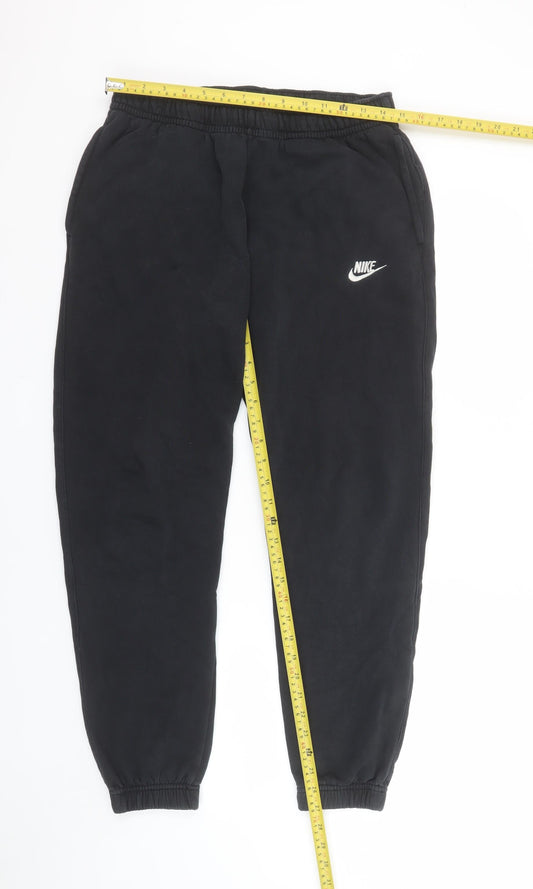 Nike Men's Black Jogger Trousers M Regular Fit Fleece Comfort