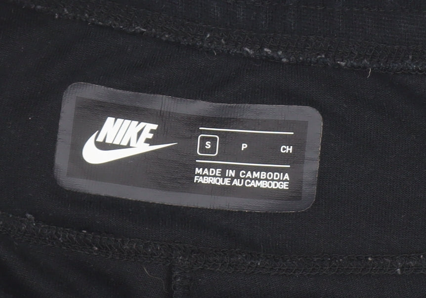 Nike Women's Black Jogger Trousers S Fleece Casual Tapered Fit