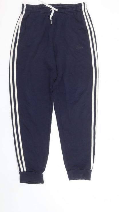 Adidas Boys Blue Jogger Trousers 13-14 Years Elastic Waist Sweatpants