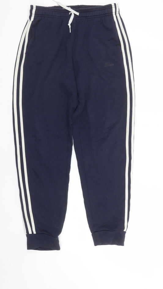 Adidas Boys Blue Jogger Trousers 13-14 Years Elastic Waist Sweatpants