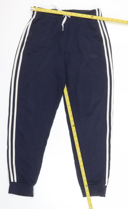Adidas Boys Blue Jogger Trousers 13-14 Years Elastic Waist Sweatpants