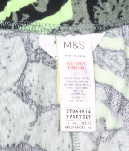 Marks and Spencer Boys Green Jurassic Park Pyjama Pants 13-14 Years