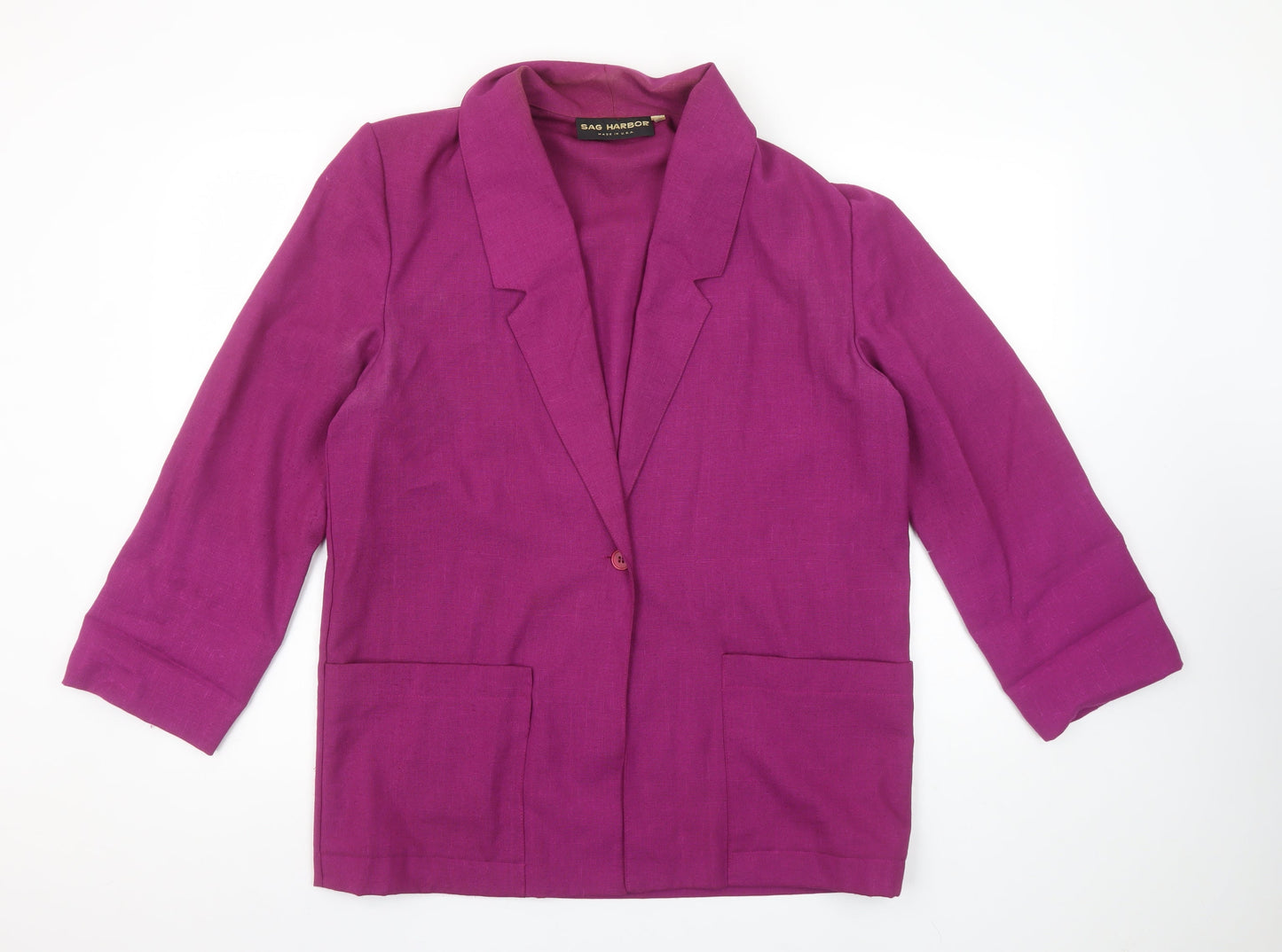 Womens UK Size 10 Sag Harbor Regular Purple Blazer
