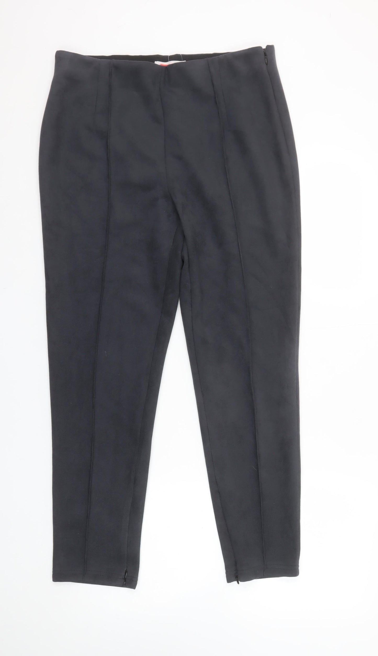 Primark Womens Black Size 14 Tapered Trousers Polyester Blend