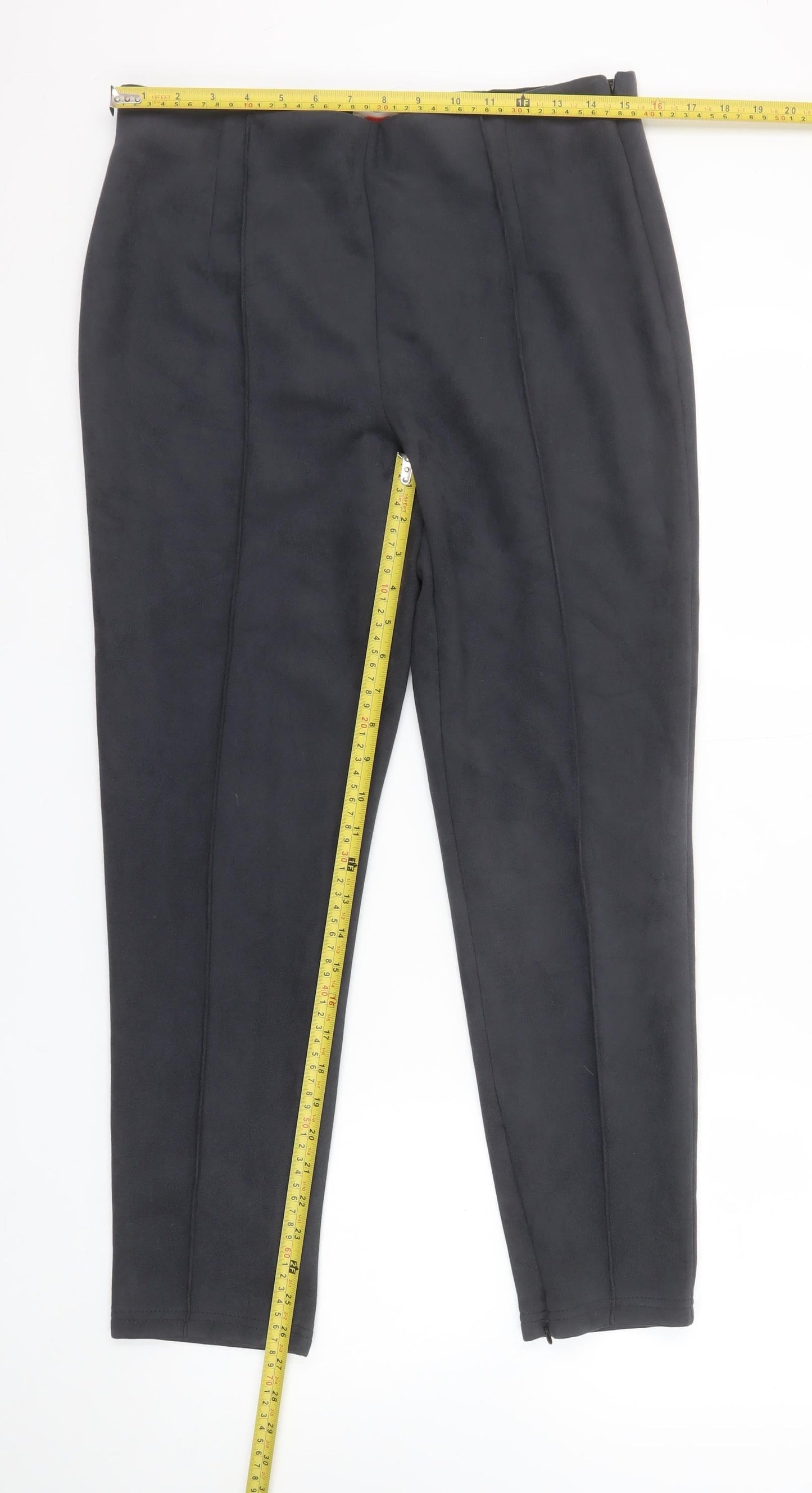 Primark Womens Black Size 14 Tapered Trousers Polyester Blend