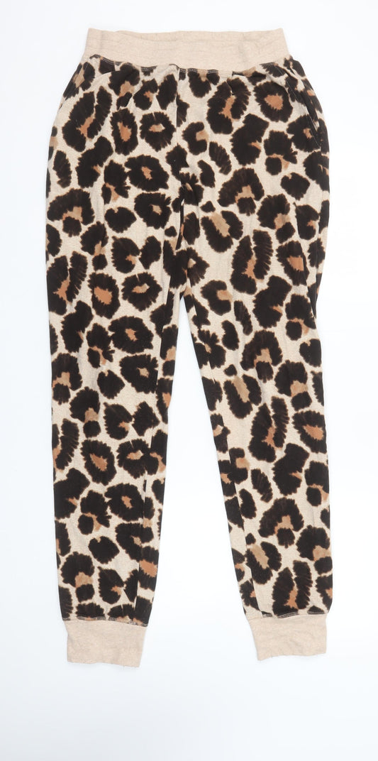 Next Women’s Beige Leopard Animal Print Tall M Jogger Trousers