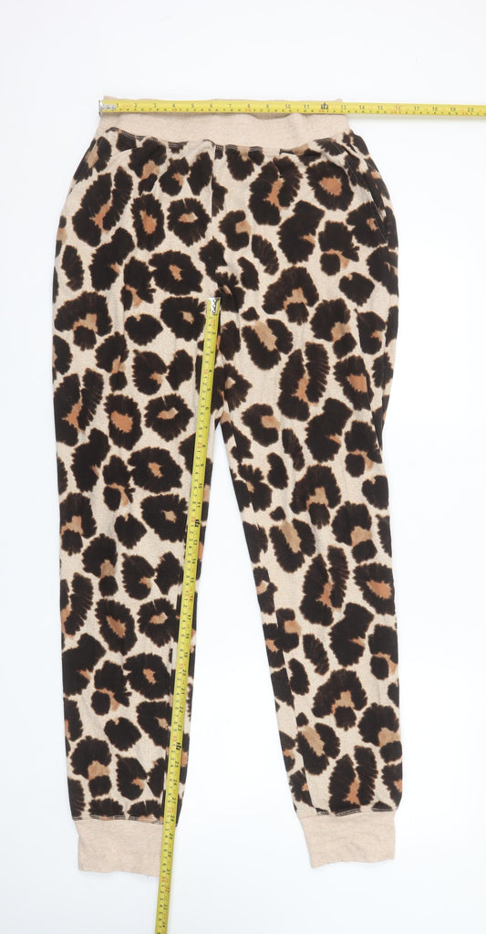 Next Women’s Beige Leopard Animal Print Tall M Jogger Trousers