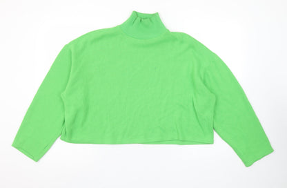 Womens UK Size 16 Zara Green Cropped Blouse