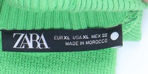 Womens UK Size 16 Zara Green Cropped Blouse