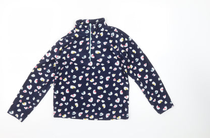 Mountain Warehouse Girls Blue Fleece 1/4 Zip Pullover Sweatshirt 8-10 Years