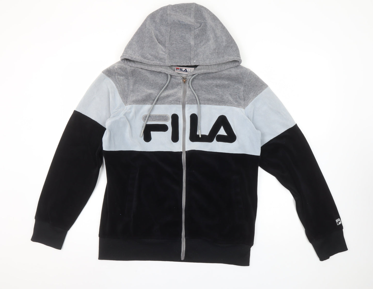 Womens UK Size M FILA Multicoloured Full Zip Hoodie