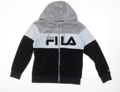 Womens UK Size M FILA Multicoloured Full Zip Hoodie