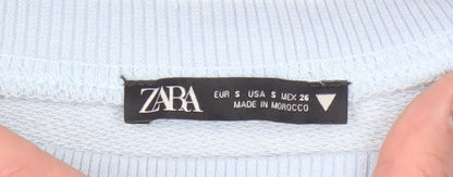 Womens UK Size S Zara Blue Pullover Sweatshirt
